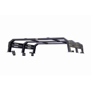 Black textured powder coat, 10-Gauge steel, Stainless Steel hardware, Half Height Tackle Rack measures 12.5 in. off of top of bed rail