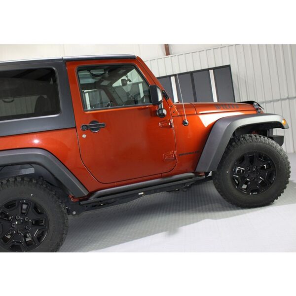 2-Door, Black textured powder coat, Sold as a pair