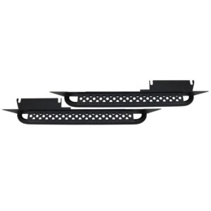 Black textured powder coat, 3/16in. steel Construction, Stainless steel countersunk hardware, 2in. diameter, .120 wall tubing