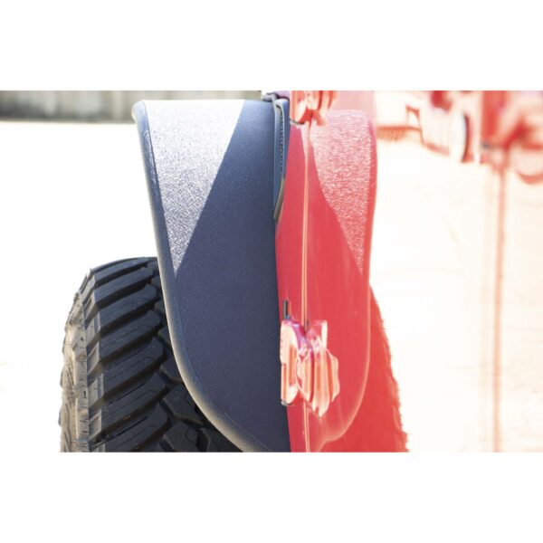 2-Door, 4-Door, Black textured powder coat, Steel, Stainless steel hardware, Set of 2