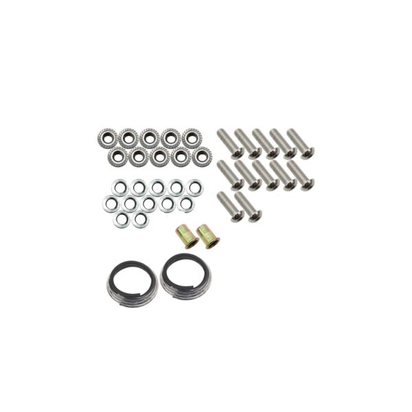 2-Door, 4-Door, Black textured powder coat, Steel, Stainless steel hardware, Set of 2