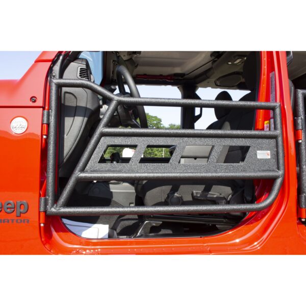 4-Door, Black textured powder coat, Steel, Sold as a set of 4