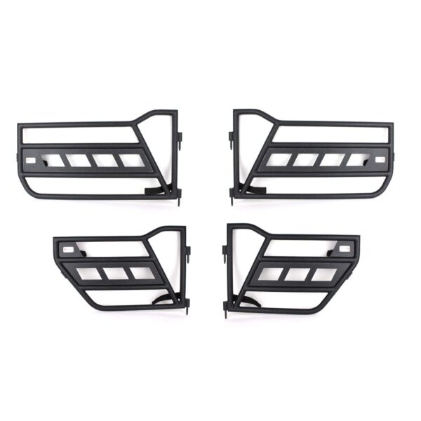 4-Door, Black textured powder coat, Steel, Sold as a set of 4