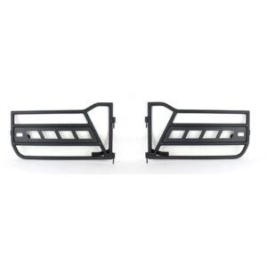 2-Door, 4-Door, Black textured powder coat, Made from steel, Sold as a pair (Front doors only)