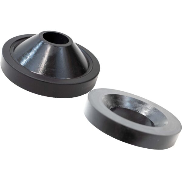 Black, Contains 2 Front and 2 rear coil spring spacers, High density polyurethane.