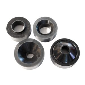 Contains 2 Front and 2 rear coil spring spacers, High density polyurethane, Hardware Included