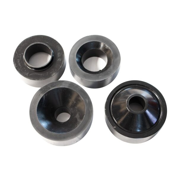Contains 2 Front and 2 rear coil spring spacers, High density polyurethane, Hardware Included