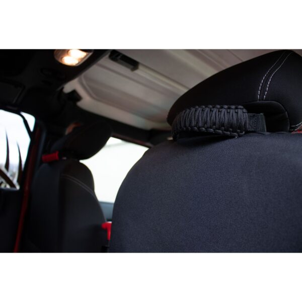 High-quality black nylon webbing, Heavy duty Black Paracord handle, Sold as a pair