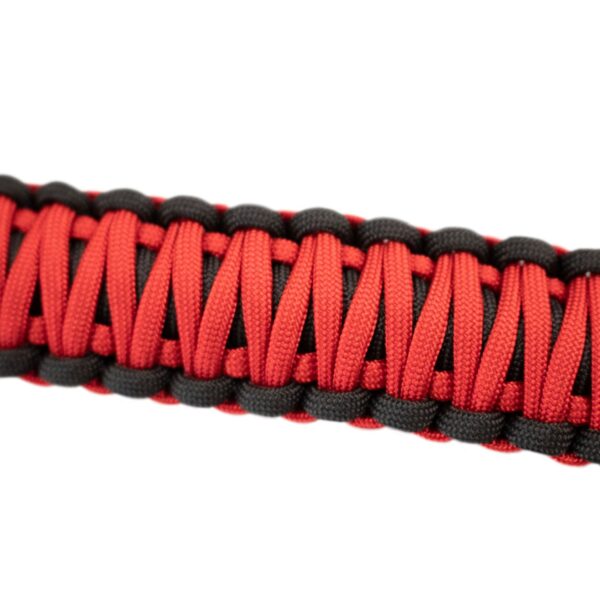 High-quality Black nylon webbing, Heavy duty 550lb Red paracord, Sold as a pair
