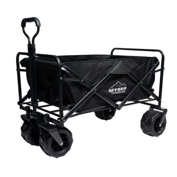 OFFGRID - FC-100-BLK - Wagon Cart Black Polyester - Collapsible Heavy Duty Outdoor Wagon Cart
