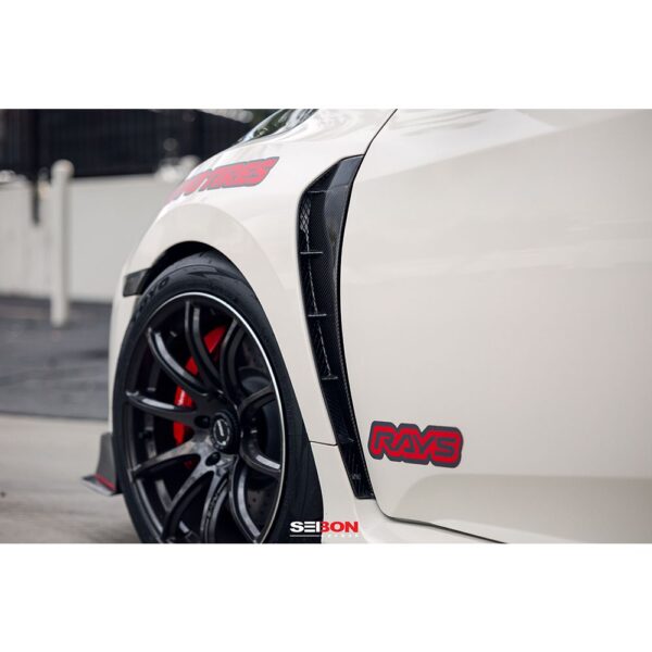 Seibon Carbon, FD17HDCVR, Carbon fiber fender duct for 2017-2020 Honda Civic Type R