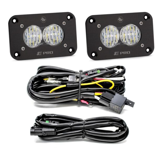 S2 Pro Black Flush Mount LED Auxiliary Light Pod
