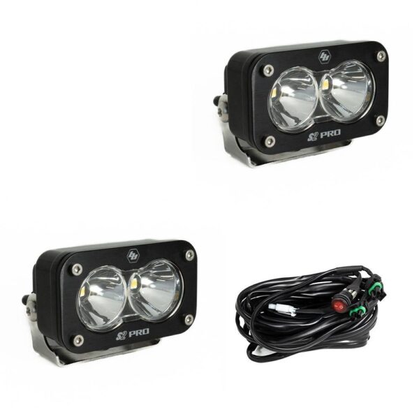 S2 Pro Black LED Auxiliary Light Pod Pair