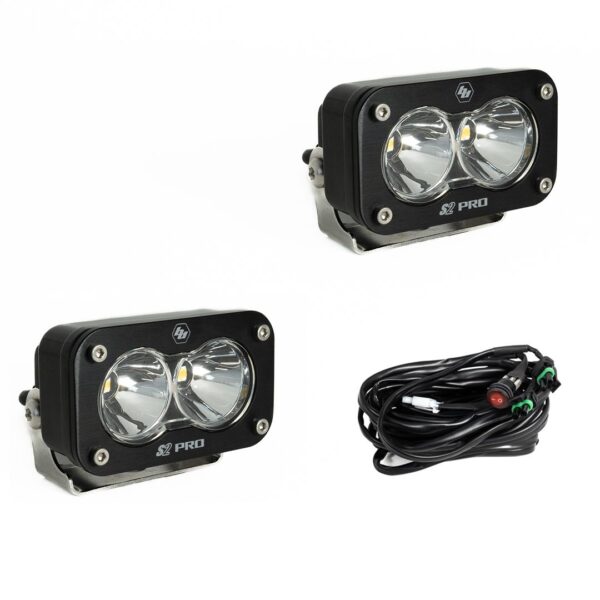 S2 Pro Black LED Auxiliary Light Pod Pair