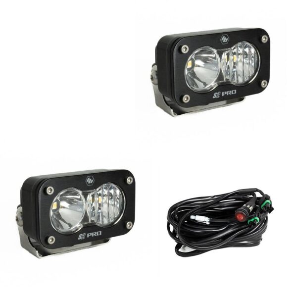 S2 Pro Black LED Auxiliary Light Pod Pair