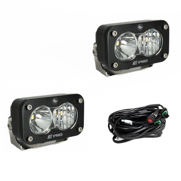 S2 Pro Black LED Auxiliary Light Pod Pair
