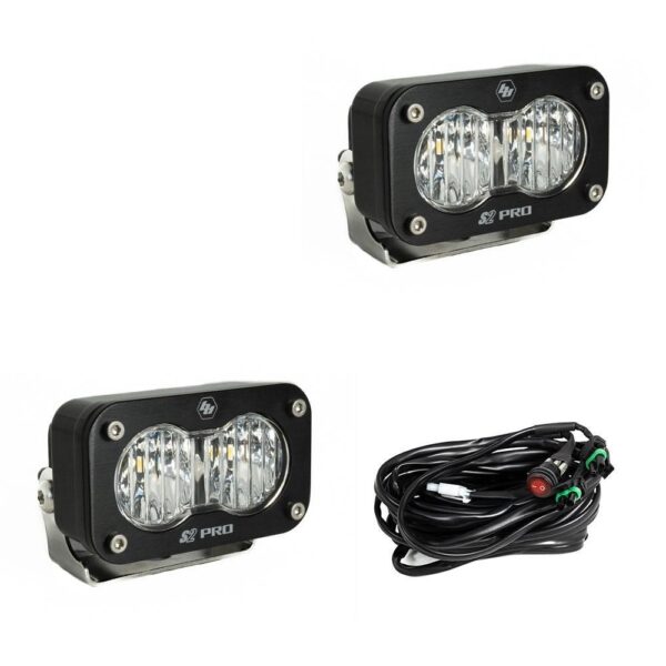 S2 Pro Black LED Auxiliary Light Pod Pair