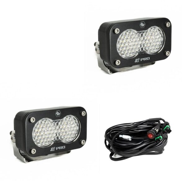 S2 Pro Black LED Auxiliary Light Pod Pair