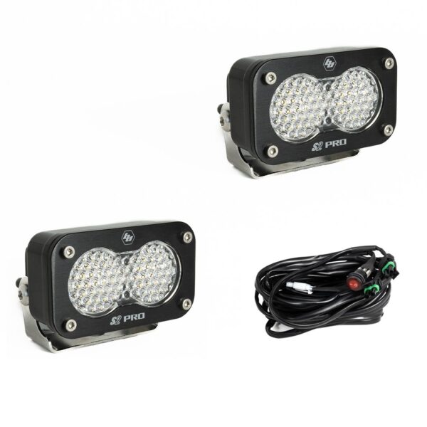S2 Pro Black LED Auxiliary Light Pod Pair