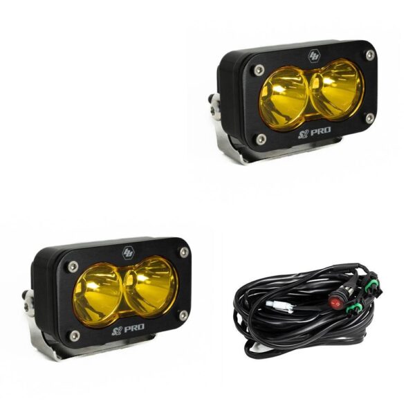 S2 Pro Black LED Auxiliary Light Pod Pair