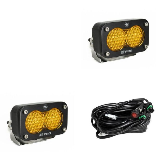 S2 Pro Black LED Auxiliary Light Pod Pair