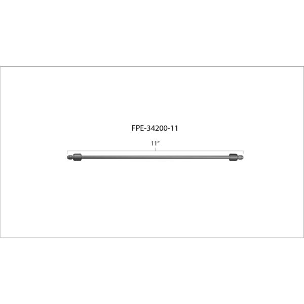 11" High Pressure Fuel Line (8mm x 3.5mm Line, M14x1.5 Nuts)