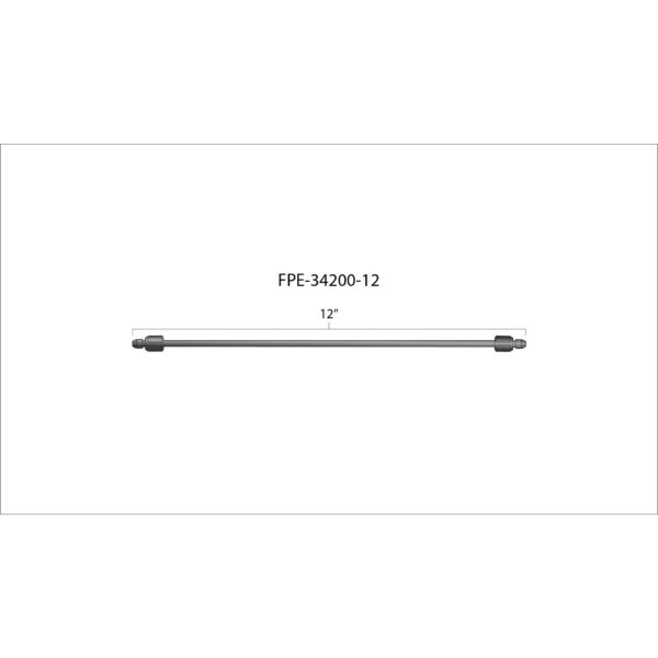 12" High Pressure Fuel Line (8mm x 3.5mm Line, M14x1.5 Nuts)
