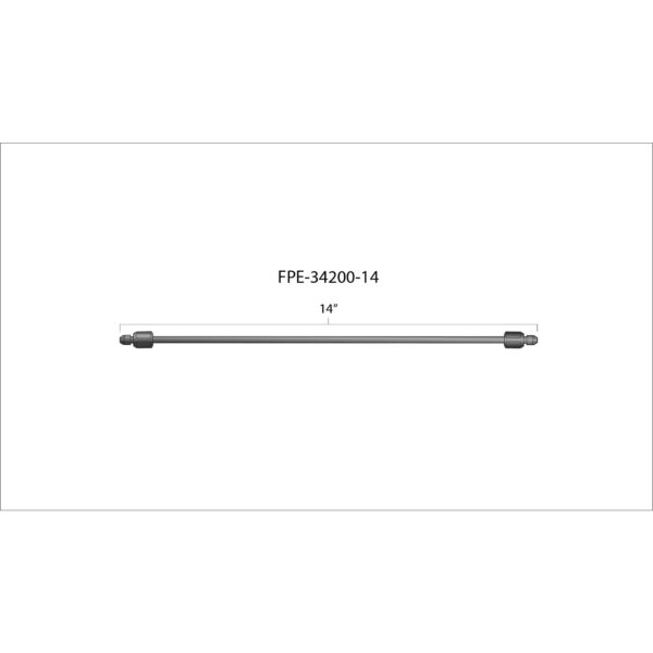 14" High Pressure Fuel Line (8mm x 3.5mm Line, M14x1.5 Nuts)