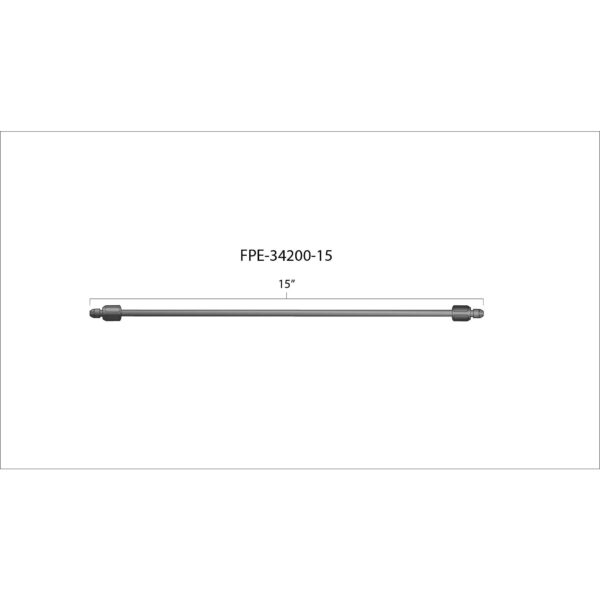 15" High Pressure Fuel Line (8mm x 3.5mm Line, M14x1.5 Nuts)