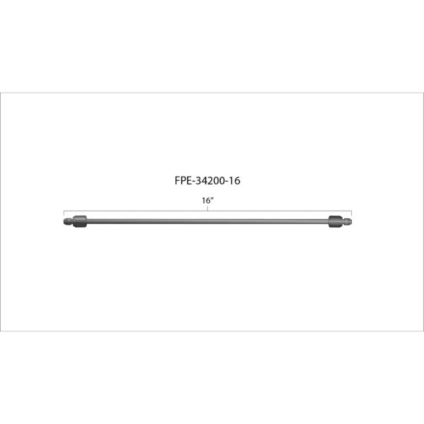 16" High Pressure Fuel Line (8mm x 3.5mm Line, M14x1.5 Nuts)