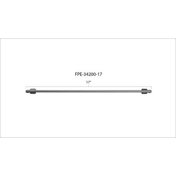 17" High Pressure Fuel Line (8mm x 3.5mm Line, M14x1.5 Nuts)