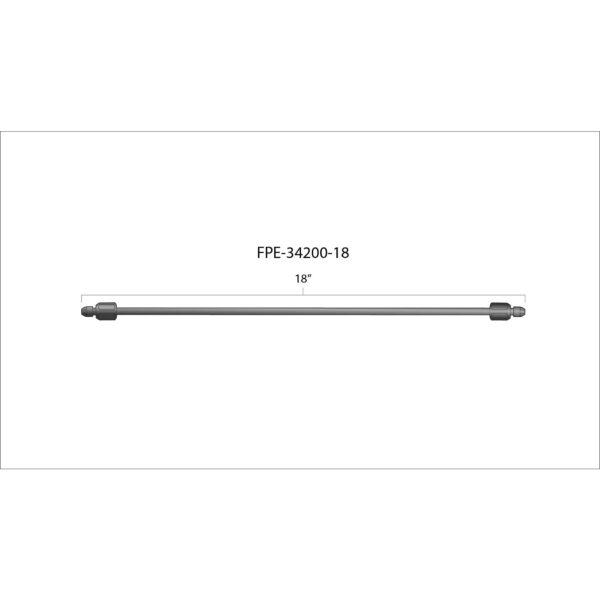 18" High Pressure Fuel Line (8mm x 3.5mm Line, M14x1.5 Nuts)