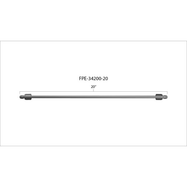 20" High Pressure Fuel Line (8mm x 3.5mm Line, M14x1.5 Nuts)