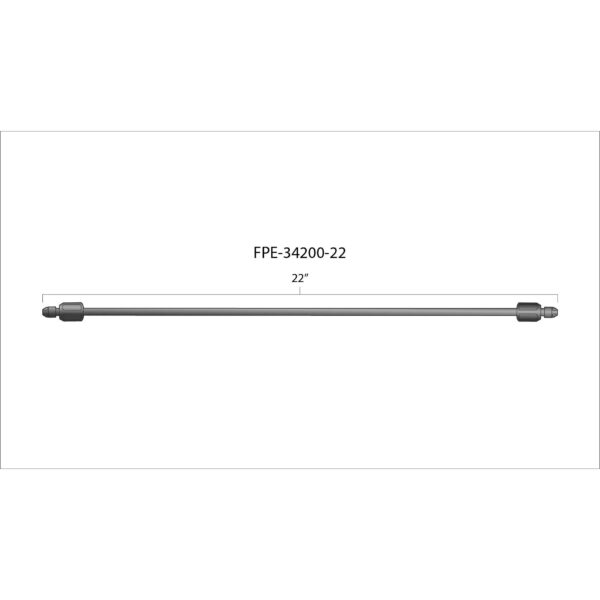 22" High Pressure Fuel Line (8mm x 3.5mm Line, M14x1.5 Nuts)