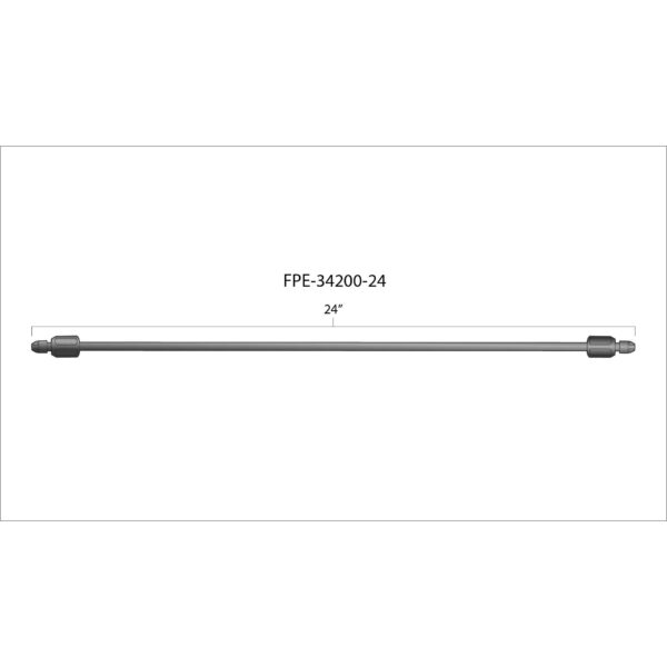24" High Pressure Fuel Line (8mm x 3.5mm Line, M14x1.5 Nuts)