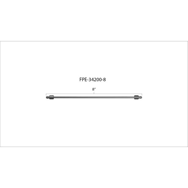 8" High Pressure Fuel Line (8mm x 3.5mm Line, M14x1.5 Nuts)