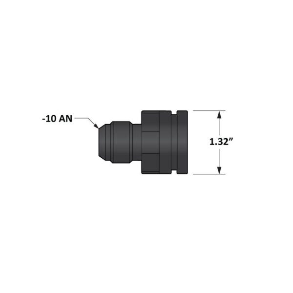 Adapter fitting, -10AN Male to 1.325" bore