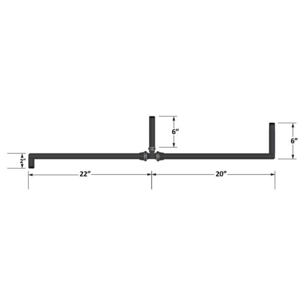 Universal pre-formed 5/8" hose with 90 degree ends and T-fitting