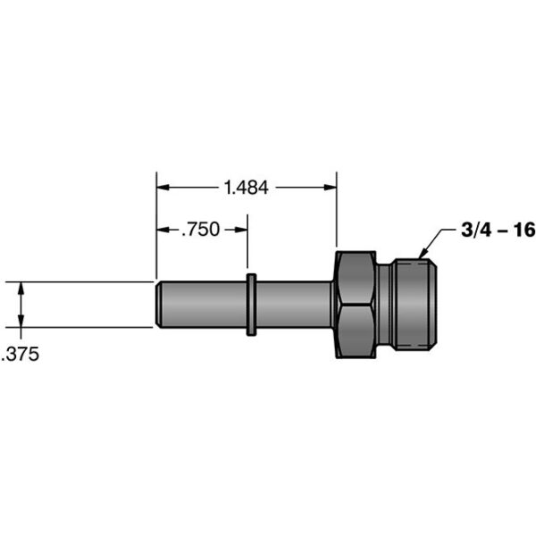 3/8" Quick Connect to 3/4"-16 O-ring (-8 AN)