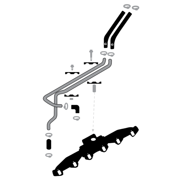 Replacement Heater Core Line Kit For 1989-1998 12 valve Cummins