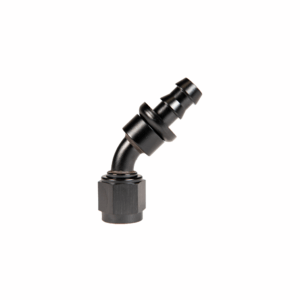 -6 45deg to Hose Barb Black