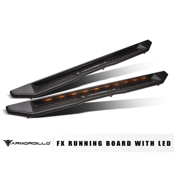 Armordillo 2010-2024 Toyota 4Runner FX Running Board w/ LED - Matte Black