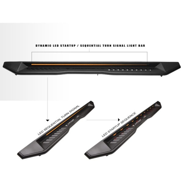 Armordillo 2010-2024 Toyota 4Runner FX Running Board w/ LED - Matte Black
