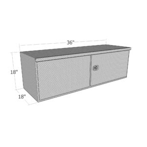 GXTX - HBD1836 - 18inch x 18inch x 36inchL HD Under Body, .100 thick diamond, barn door w/ 3 pt. latch