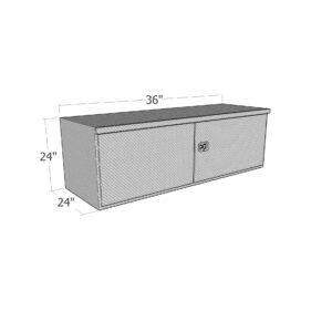 GXTX - HBD2436 - 24inch x 24inch x 36inchL HD Under Body, .100 thick diamond, barn door w/ 3 pt. latch