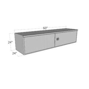 GXTX - HBD2460 - 24inch x 24inch x 60inchL HD Under Body, .100 thick diamond, barn door w/ 3 pt. latch