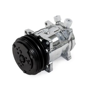 TSP A/C Compressor; Sanden 508 R134 V-Belt; Chrome with Black Clutch