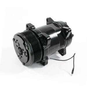 TSP A/C Compressor; Sanden 508 R134 Serpentine Belt; Chrome with Black Clutch