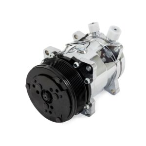 TSP A/C Compressor; Sanden 508 R134 Serpentine Belt; Chrome with Black Clutch