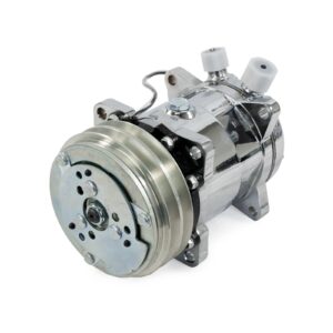 TSP A/C Compressor; Sanden 508 R134 V-Belt; Chrome with Silver Clutch